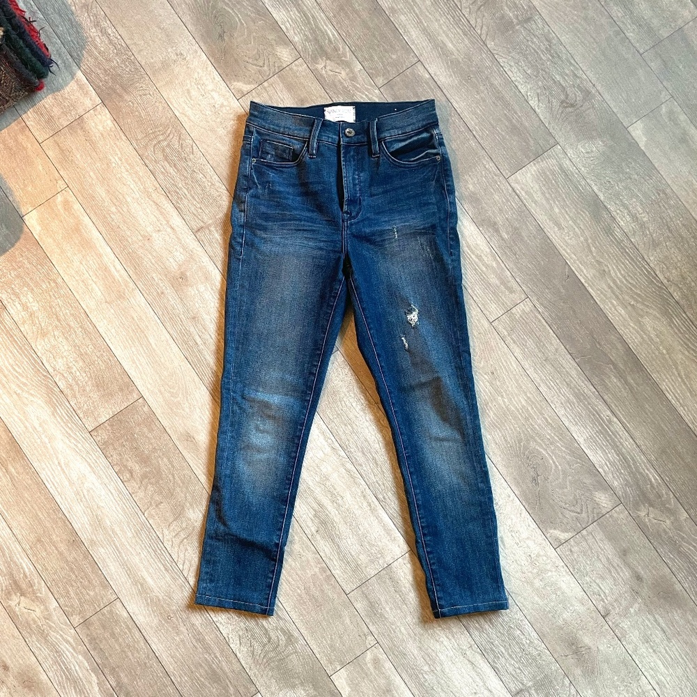 High waisted ankle crop jeans